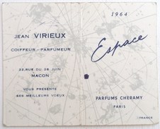 CALENDRIER 1964 PETIT FORMAT . PARFUMS CHERAMY PARIS . ESPACE . JEAN VIRIEUX COIFFEUR PARFUMEUR MACON - Big : 1961-70