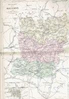 CARTE GEOGRAPHIQUE 1880 FRANCE DEPARTEMENT DE LA MAYENNE PLAN DE LAVAL PAR MALTE BRUN - Cartes Géographiques