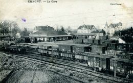 N°51095 -cpa Chagny -la Gare- - Gares - Avec Trains