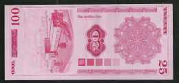 Test Note "CANADA 1-20-25-100 Units" Testnote, Typ A,, Red, Eins. Druck, INTAGLIO, RRR, UNC, Wm + Silverstriip - Canada