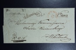 Poland: Cover Approx 1837 Lowicz Red CDS To Wloclawek Black Box Official Business Black Seal On Back - ...-1860 Préphilatélie