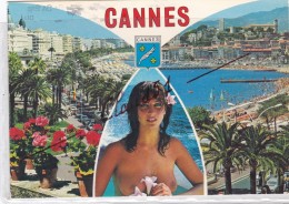 CANNES (06) Multivues Et Jolie Femme Aux Seins Nus - Panorama's