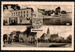 6531 - Alte MBK Ansichtskarte - Wittenberge Bahnhof Rathaus Hafen - DDR 1958 Reichenbach - Wittenberge