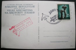 CROATIA - HRVATSKA - PARACHUTE  POST - AERO MEETING - VELIKA GORICA - 1961 - DAR - Parachutting