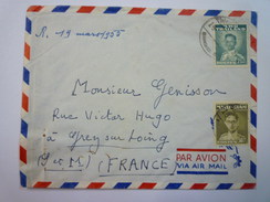 LETTRE  Au Départ De  BANGKOK  à  Destination De  GREZ-sur-LOING   1955    - Thailand