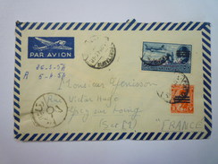 DEVANT De LETTRE  Au Départ De  PORT TAUFIQ  à  Destination De  GREZ-sur-LOING   1954    - Covers & Documents