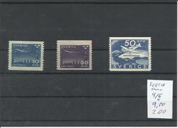 SUECIA YVERT AEREO 4/6  MH  * - Unused Stamps