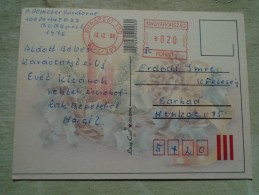 D140473 HUNGARY- Postcard - Franking Machine -1998   20  Ft - Storia Postale