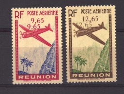 Réunion  -  Avion  :   Yv  4b + 5c  **  Seconde Surcharge Fausse - Poste Aérienne