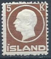 Islande 1912 N° 74 Neuf * MLH Roi Frederik VIII - Neufs