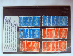 Great Britain - Machin NVI 2nd Light Blue & 1st Flame - 3 Differentes Types Each X 5 (30 Stamps) - Machins