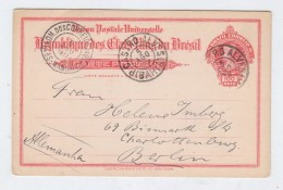 Brazil Casiro Alves Bahia/Germany POSTAL CARD 1911 - Cartas & Documentos