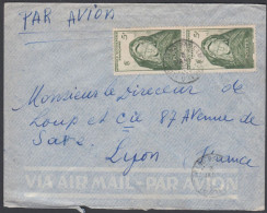 French West Africa 1950, Airmail Cover Grand Bassam To Lyon W./postmark "Grand Bassam" - Covers & Documents