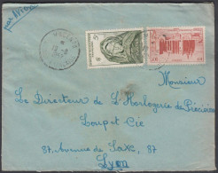 French West Africa 1952, Airmail Cover Magenta To Lyon W./postmark "Magenta" - Covers & Documents