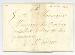 BRETAGNE – LE GAC DE KERHERVÉ - Pour SAINT-BRIEUC - Morlaix 1680 - Lettre Taxee - ....-1700: Precursori