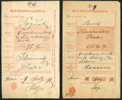 1870s Post Office Form X 5 Weinheim, Eichtersheim - Lettres & Documents