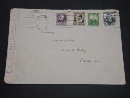 ESPAGNE - Enveloppe De Barcelone Pour Paris En 1937 , Affranchissement Plaisant, Censure - A Voir - L  3309 - Marques De Censures Républicaines