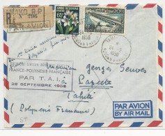 SOUDAN - 1958 - ENVELOPPE RECOMMANDEE Par AVION De BAMAKO Pour PAPEETE (TAHITI) Par 1° VOL FRANCE-POLYNESIE - Covers & Documents