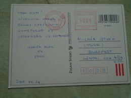 D140510 HUNGARY- Postcard - Franking Machine - Budapest  2001  28 Ft - Lettres & Documents