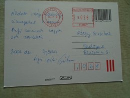 D140512  HUNGARY- Postcard - Franking Machine -  2001  28 Ft - Briefe U. Dokumente