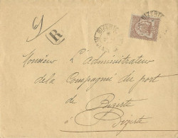TUNISIE - 1904 - 35C SEUL ! SUR ENVELOPPE LOCALE RECOMMANDEE De BIZERTE - Cartas & Documentos