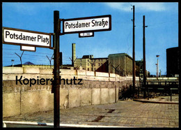ÄLTERE POSTKARTE BERLIN POTSDAMER PLATZ STRASSE BERLINER MAUER THE WALL LE MUR Schild Art Cpa AK Ansichtskarte Postcard - Muro Di Berlino