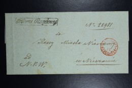 Poland: 1866 Letter  Wloclawek To Nieszawa Postmark In Red Circle Wloclawek 17/11  Ruch 417e Boxed Interes Rzadowy - ...-1860 Vorphilatelie