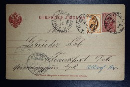 Russia Postcard 1900 From Lodz Poland To Frankfurt  Uprated - Enteros Postales