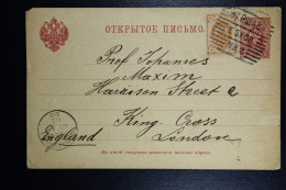 Russia Postcard 1905 Uprated From Warsaw To London UK - Postwaardestukken