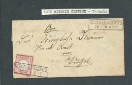 1872. GERMAN  OCCUPATION.  ENTIRE  LETTER. 1 Gr. STAMP. WIELKIE  SLIWICE--TUCHOLA - ...-1860 Prephilately