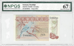 SURINAME 2.5 GULDEN 1985 P-119a NPGS S GEM UNC 67 EPQ S/N H/4 096763 [ SR119aNPGS ] - Suriname