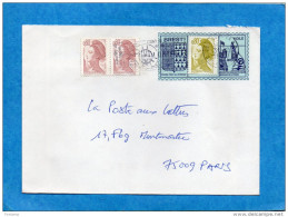 Lettre-avec Vignette Porte Timbre--BREST-- Oblit Flamme-Grand Prix Multi Coques-voile- A Voyagé 1984 - Lettres & Documents