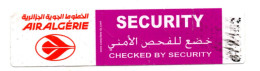 Sticker Autocollant Checked By Security AIR ALGERIE Aviation Airline Company Geprüft Von Sicherheit - Veiligheidskaarten