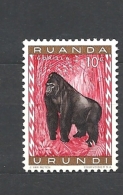 RUANDA URUNDI  1959 Fauna GORILLA MNH** - Gebraucht