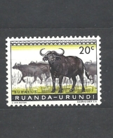 RUANDA URUNDI  1959 Fauna Syncerus Caffer BUFFALO  MNH** - Usados