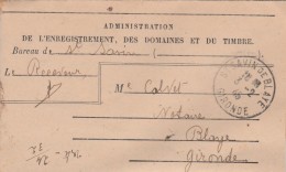 Lettre Franchise Cachet ST SAVIN De BLAYE Gironde 3/2/1945 - Lettres Civiles En Franchise