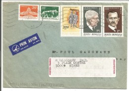ROUMANIE LETTRE AVION POUR LA FRANCE 1981 - Storia Postale