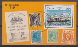 Cuba 1984 Espana '84 / Sailing Ship M/s Used (32440) - Blocs-feuillets