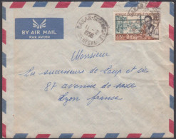 French West Africa 1956, Airmail Cover Dakar To Lyon W./postmark Dakar - Covers & Documents