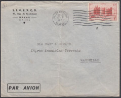 French West Africa 1951, Airmail Cover Dakar To Lyon W./postmark "Dakar" - Covers & Documents