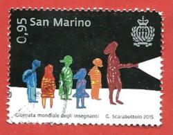 SAN MARINO USATO - 2015 - Giornata Mondiale Degli Insegnanti - Sagome Di Alunni E Insegnante - € 0,95 - S. 2480 - Oblitérés