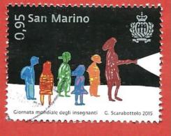 SAN MARINO USATO - 2015 - Giornata Mondiale Degli Insegnanti - Sagome Di Alunni E Insegnante - € 0,95 - S. 2480 - Usados