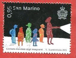 SAN MARINO USATO - 2015 - Giornata Mondiale Degli Insegnanti - Sagome Di Alunni E Insegnante - € 0,95 - S. 2480 - Used Stamps