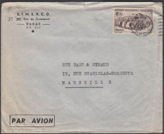 French West Africa 1952, Airmail Cover Dakar To Marseille W./postmark Dakar - Covers & Documents
