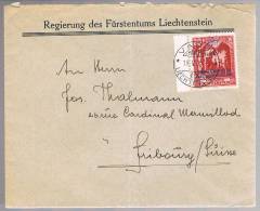 Liechtenstein, 1932, For Fribourg - Storia Postale