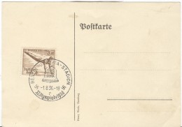 GERMANY Card With Olympic Stamp And Olympic Cancel Olympia-Stadion R Of 1.8.36-18 Opening Day - Sommer 1936: Berlin