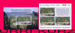 TRANSNISTRIA 2010 Presidential Program Of Gasification Of PMR Imperforated Self-adhesive Sheetlet+souvenir Sheet MNH - Gaz