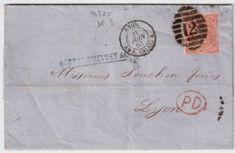 GB, 1863, Gute Marke, Nach Lyon , #6148 - Cartas & Documentos