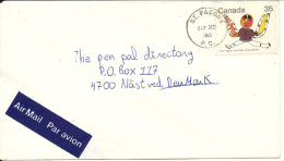 Canada Cover Sent Air Mail To Denmark St. Pacome 7-12-1980 Single Franked - Cartas & Documentos