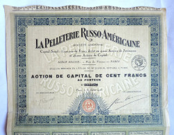 ACTION LA PELLETERIE RUSSO AMERICAINE  -  1926 TITRE 033270 - Textiel